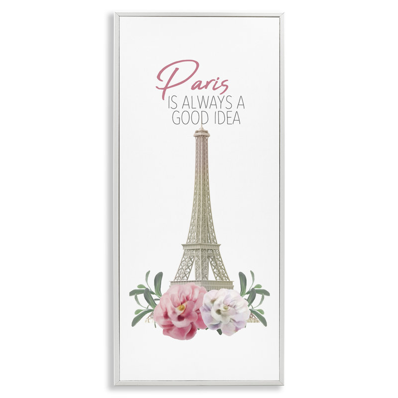 Art de giclée de la tour Eiffel Paris par Good Idea par Kim Allen, Giclée encadrée blanc bord de mer, H 30 po x l 13 po