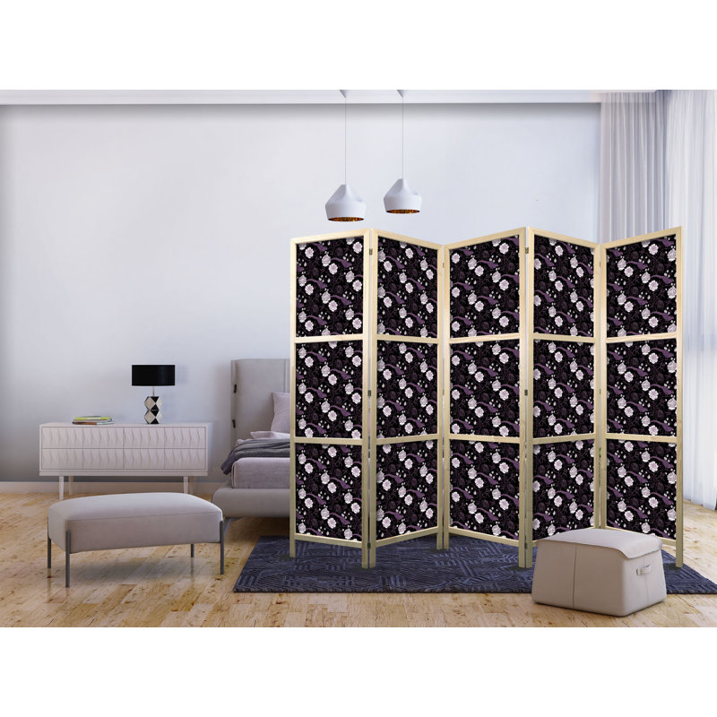 171cm H Solid Wood Folding Room Divider, 171cm H x 225cm W x 1.2cm D