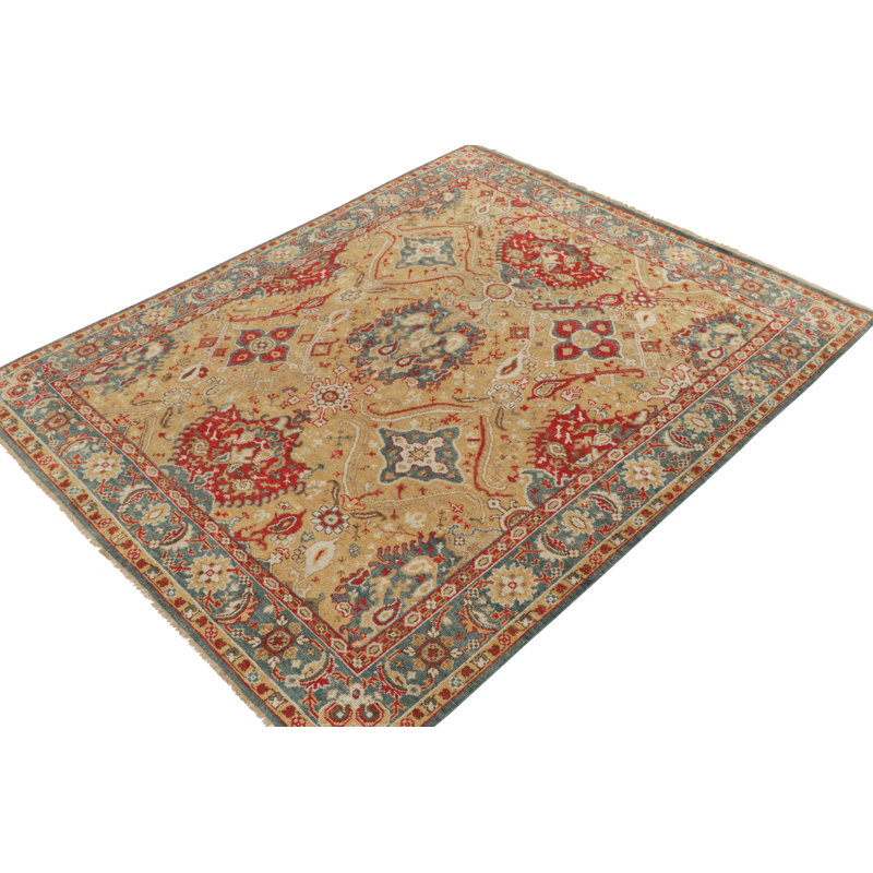 17Th Century Oushak Rug In Brown, Blue And Red Florals By Rug & Kilim, Rectangle 6' x 9'