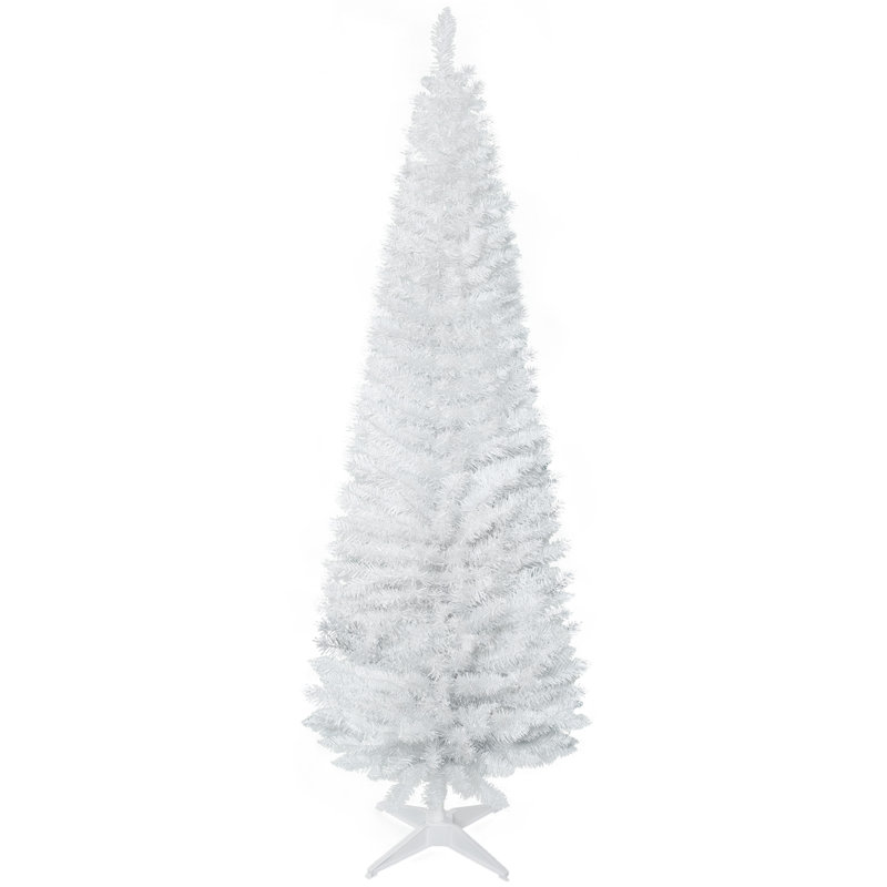 Arbre de Noël artificiel 6 pi HOMcom, H 6 pi, Blanc