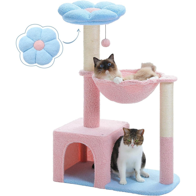 Tucker Murphy Pet™ Flower Cat Tree With Large Frame Hammock, 35