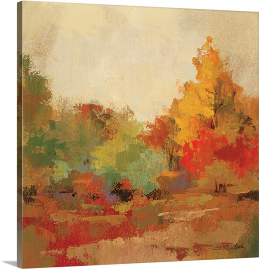 « automne forest ii » par silvia vassileva,, reproduction d’art sur toile, H 24 po x l 24 po x P 1,25 po