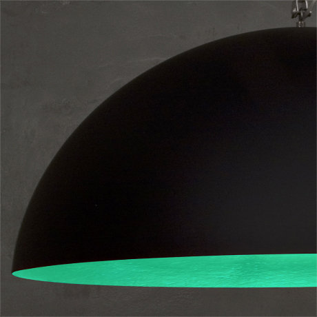 1 - Light Chrome Dome Pendant, Black/Turquoise