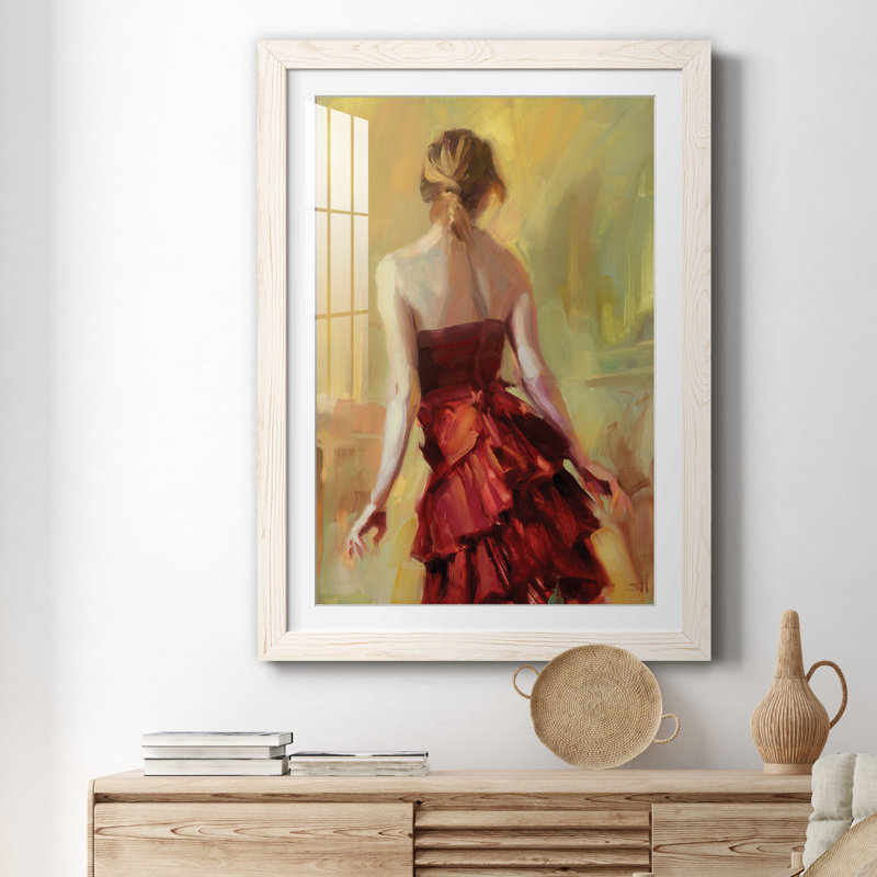 Réflexion sur cuivre - peinture encadrée, Cadre blanc, H 31 po x l 44 po x P 1 po