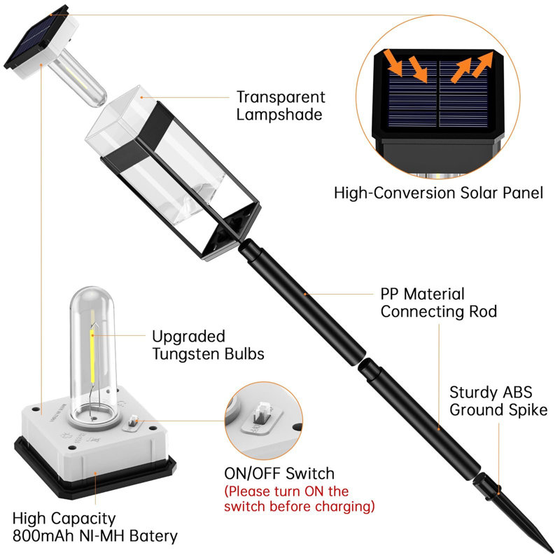 Cool White Solar Powered LED Pathway Lights, 8 Pack