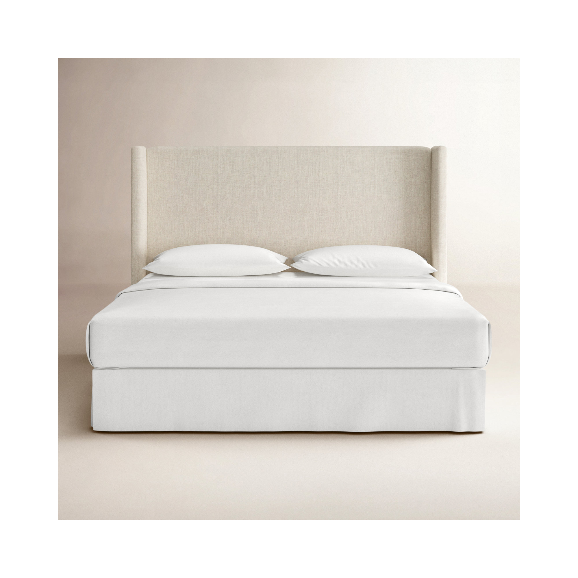Tilly Upholstered Headboard, Classic Talc Linen, King