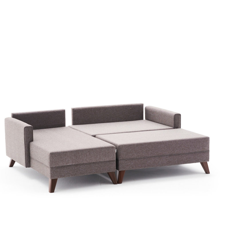 Canapé-lit de 80,7 po Zeba, Polyester à 100 % de couleur brune, Orienté à gauche (vu de face)