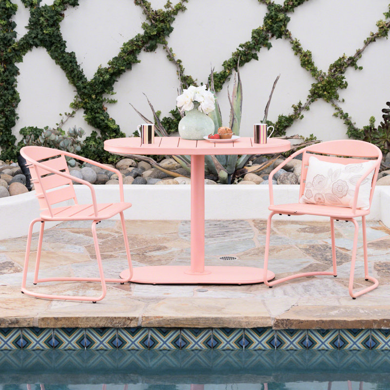 Chaises de bistro élégantes pour l'extérieur - mobilier en fer fabriqué en corail, Corail
