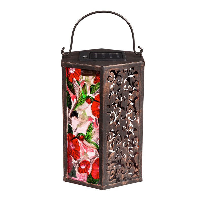 8.27'' Solar Powered Integrated LED Cylinder Lantern