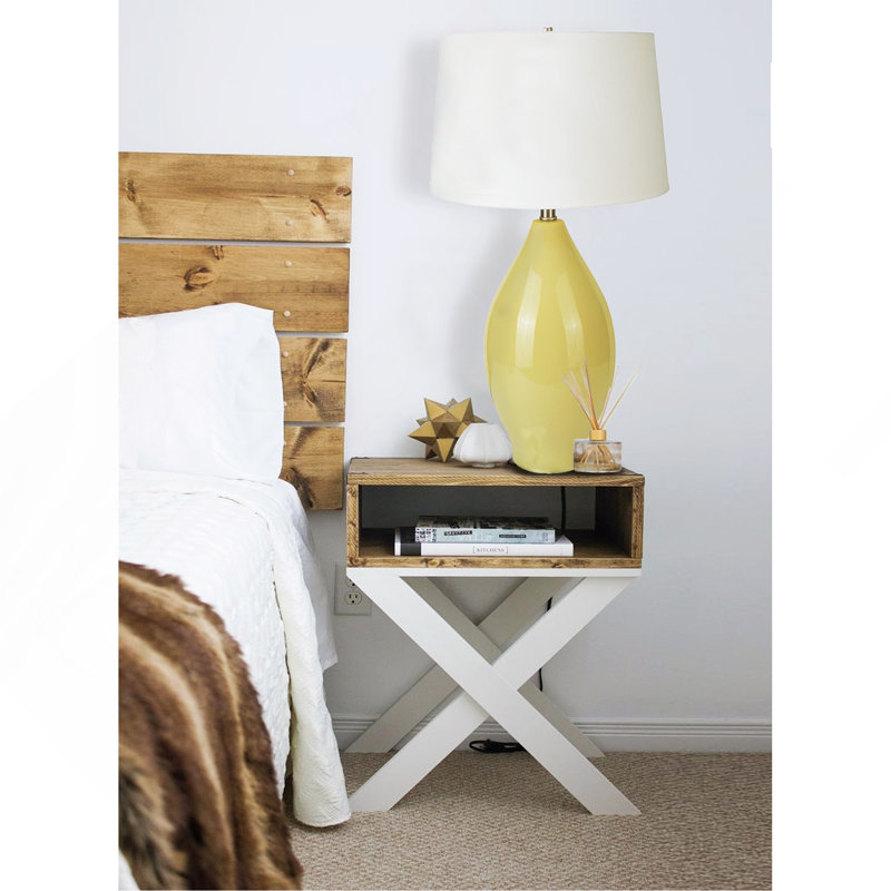 28"H RED LEMON SHAPE CERAMIC TABLE LAMP