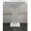 Etoile 25.38" Tall White Ceramic Rectangular Pedestal Bathroom Sink with Overflow