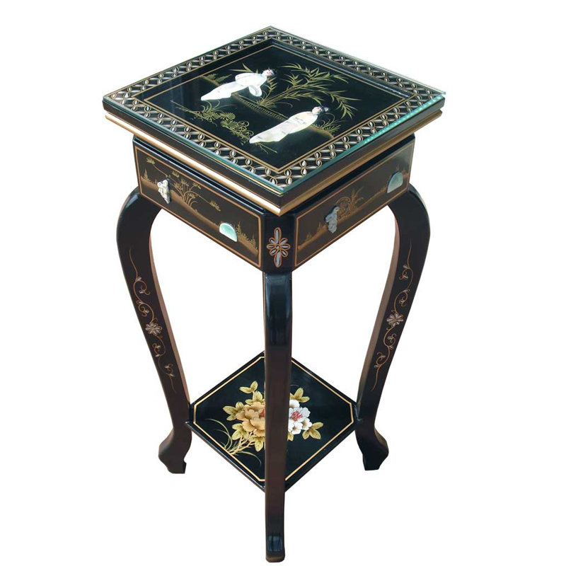 Mother of Pearl Hand Painted Plant Stand