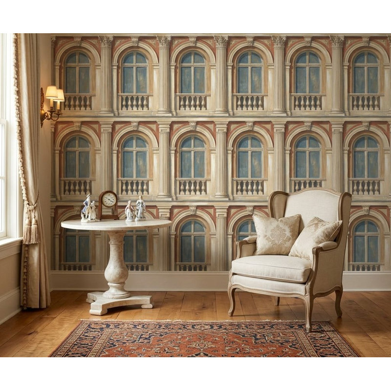 Papier peint façade néo-classique architecture classique Palais européen, 200 po x 120 po, Peler et coller