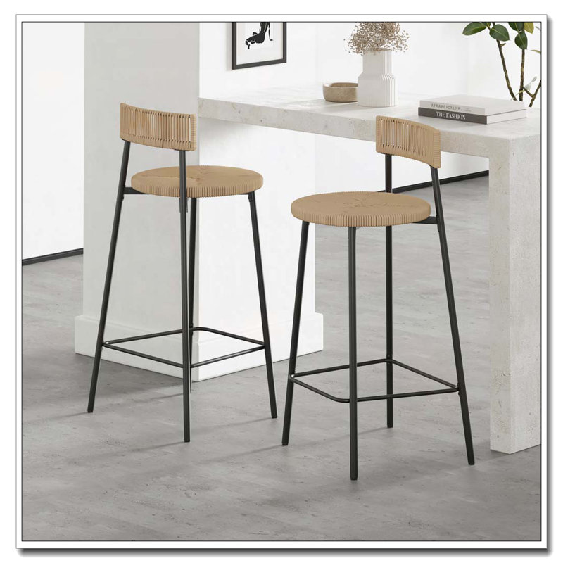 Handwoven Paper Rope Bar Stools