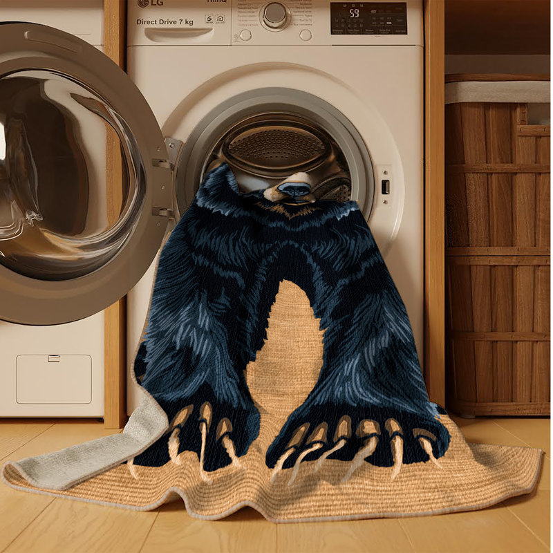  Tapis lavable avec ours noir américain, Rectangulaire 3 pi x 5 pi