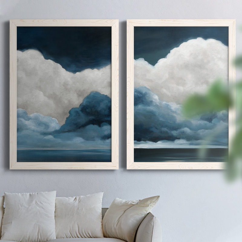 Nature's Drama I - Ensemble de 2 peintures sur toile encadrées, H 31 po x l 44 po x P 1 po, Toile blanche encadrée