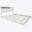 Modern High Gloss 3-Piece Bedroom Set Floating Bed Frame Queen Size Platform Bed with LED Light & 2 Nightstands