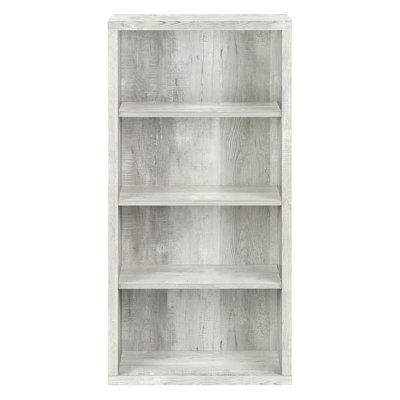 47.5 Inches High Bookcase With Grey Laminate Finish, 5 Tier Shelves For Office Bedroom, Modern Industrial Style 48"H Laminate, Tier, Decor