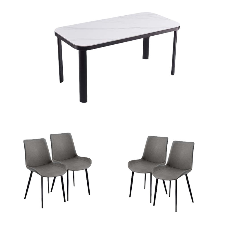 Modern simple rock plate dining table sets, 29.52"H x 62.99"L x 31.49"W