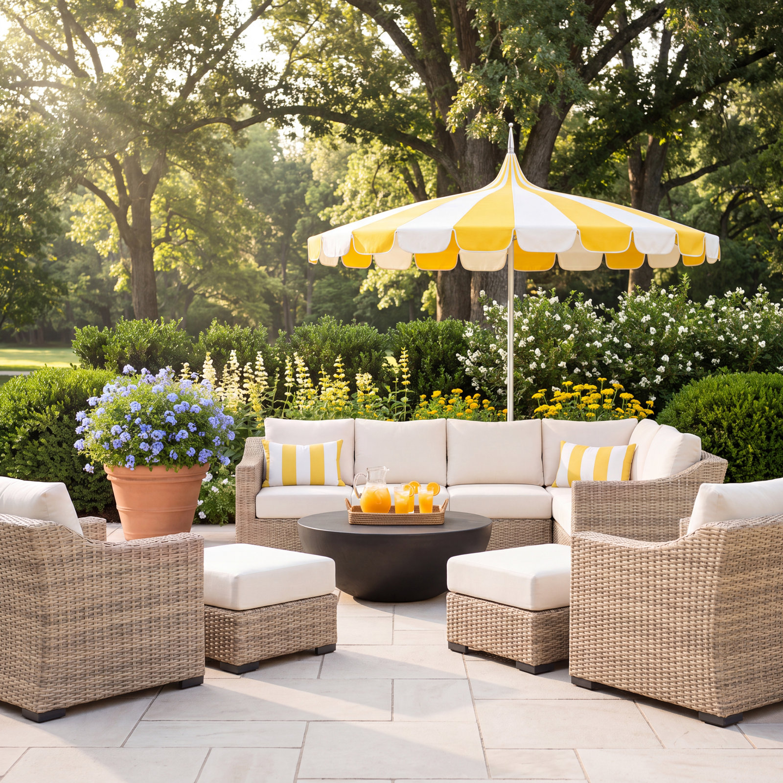 Eloisa 10-Person Patio Seating Group, Tan