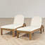 Ensemble de 2 chaises longues d'extérieur, dossier réglable à 5 positions, bois massif, contour arqué, contemporain, bord de piscine-713228051