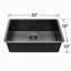 Évier de cuisine encastré en acier inoxydable noir canon de fusil de 76 cm x 46 cm x 25 cm avec bonde
