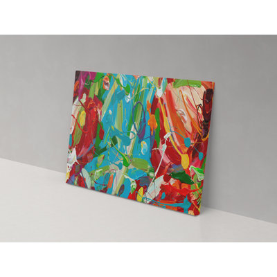 Splatters Of Colour - Wrapped Canvas Painting