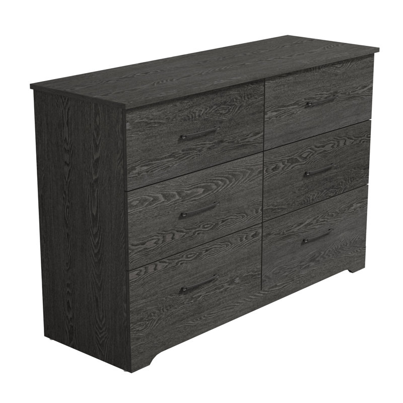 Commode 6 tiroirs Arkia, Gris foncé