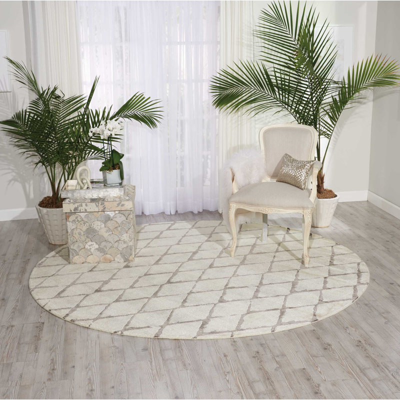 Eddison Viscose Geometric Indoor Rug, Round 8' x 8'