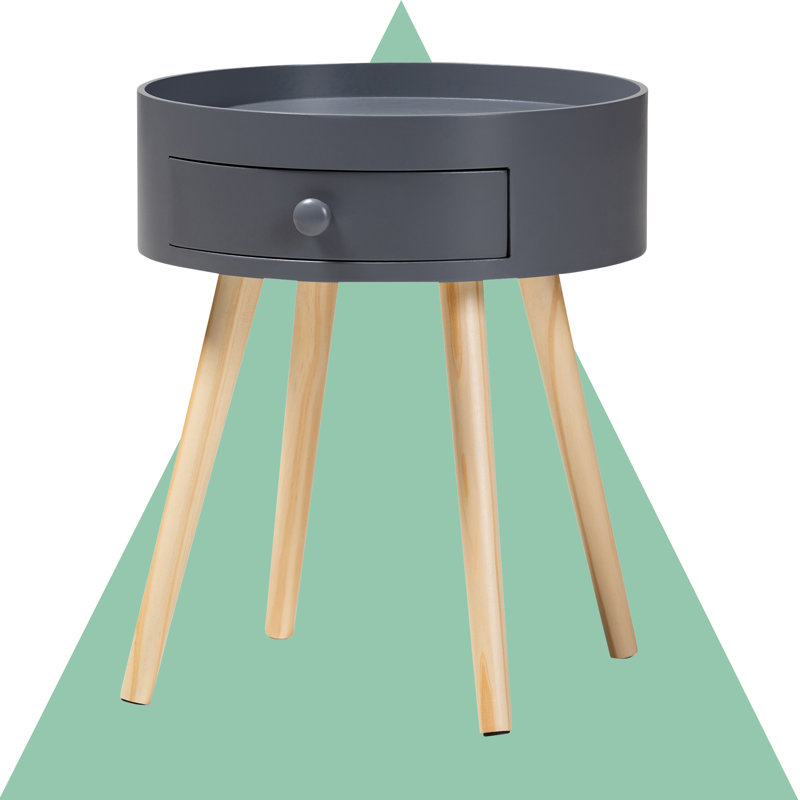 38cm W Bedside Table, Grey