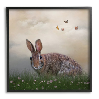" Spring Rabbit Meadow Butterflies " by Kelley Parker