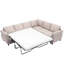 Canapé-lit beige, 6 places, éponge haute, meubles de chambre à coucher en forme de L modulaire, coussins amovibles, style-121098646