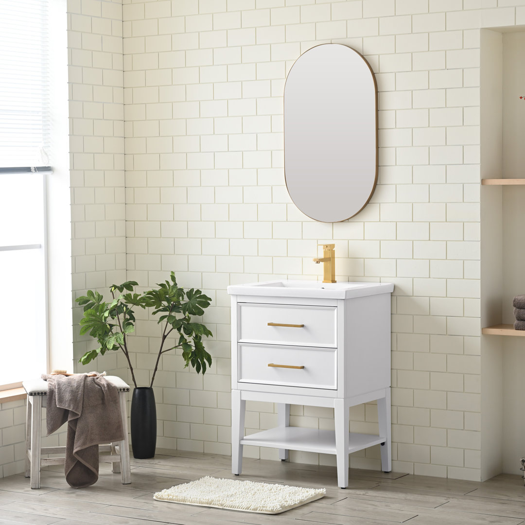 Brodnax 24" Single Bathroom Vanity with Ceramic Top Willa Arlo™ Interiors Base 