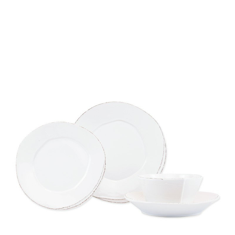Lastra Handmade Stoneware Dinner Plate, White