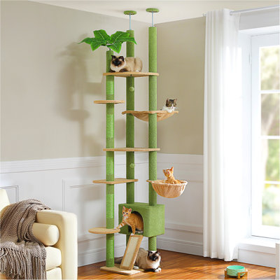 Arbre à chat avec cactus de 90,5 po à 100,4 po de hauteur