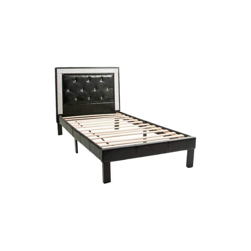 Burdick Vegan Leather Bed, Full, Ash Black