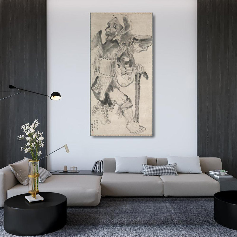 "Beggar" par Hirafuku Suian - Art sur toile tendue avec châssis, H 48 po x l 33 po