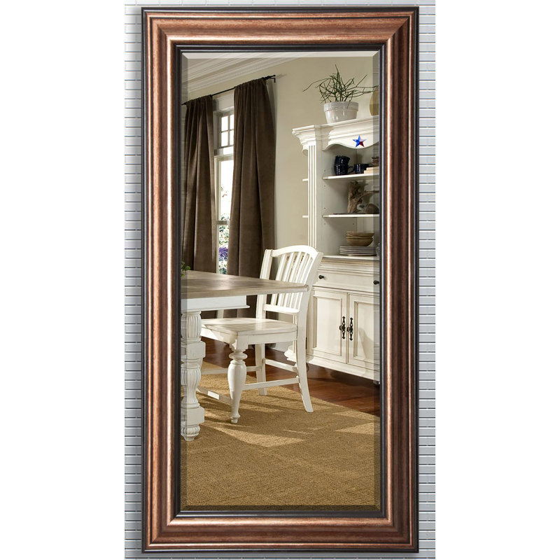 Miroir biseauté pleine grandeur traditionnel, H 71 po x l 31 po, Bronze du Canyon