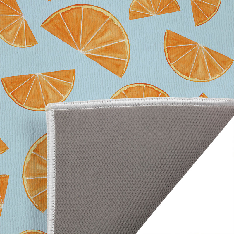 Paillasson Summer Oranges, Bleu nuage, L 34 po x L 21 po