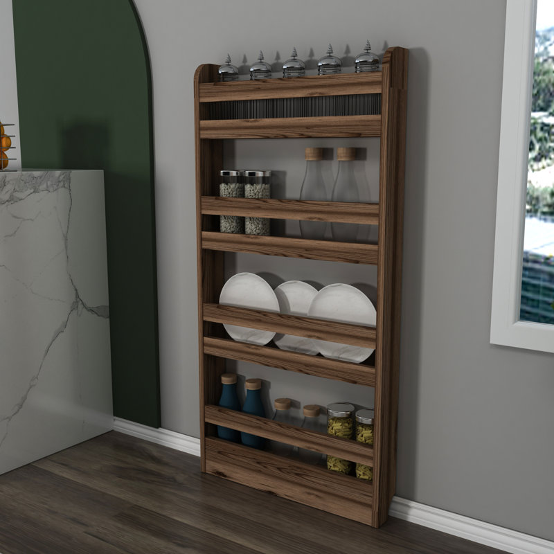 Wall Spice Rack, Light Walnut