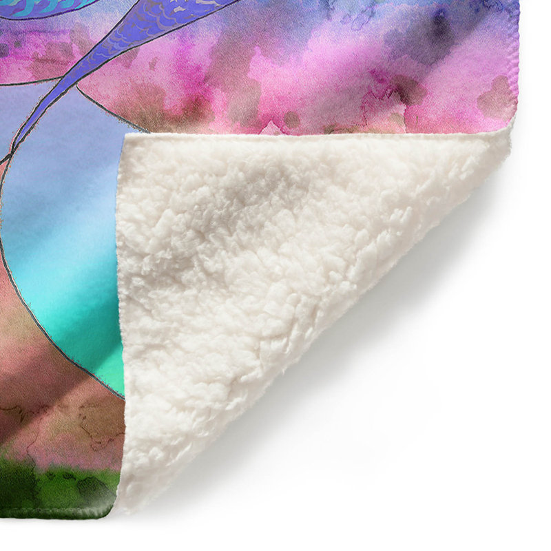 Couverture sherpa doux 1 sirène perle, l 51 po x L 60 po