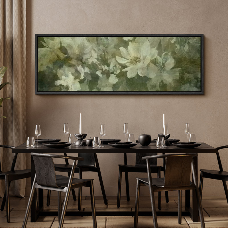Doux vert botanique, reproduction d'art sur toile encadrée dans la chambre principale, H 20 po x l 60 po x P 1,5 po, Noir