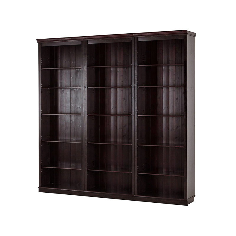 Demetricia 223cm H x 222cm W Library Bookcase, Brown