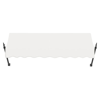 Awntech New Orleans Acrylic Fabric Fixed Awning with Iron Spear Arms