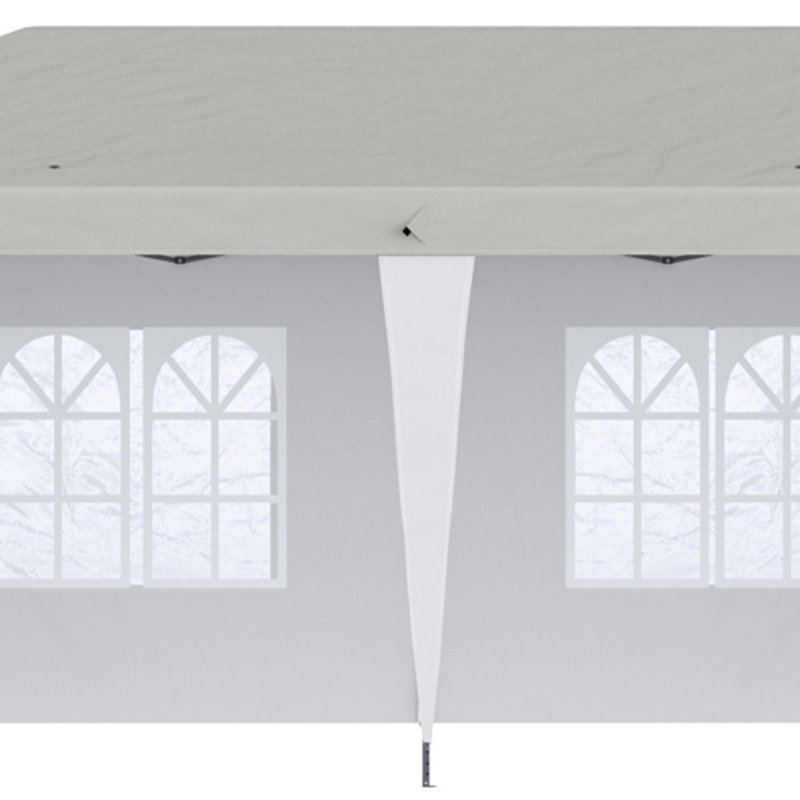 Tente escamotable avec 4 parois latérales, Blanc