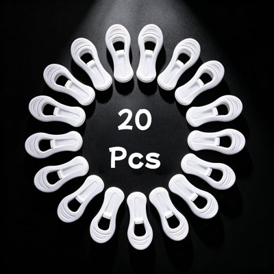 Paquet de 20 pinces polyvalentes pour cintres, pinces à vêtements standard en plastique, durables et polyvalentes pour organiser et suspendre les vêtements