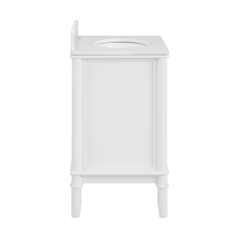 Meuble-lavabo simple 24 po avec plateau en marbre Juliette Juliette, Blanc, 24"