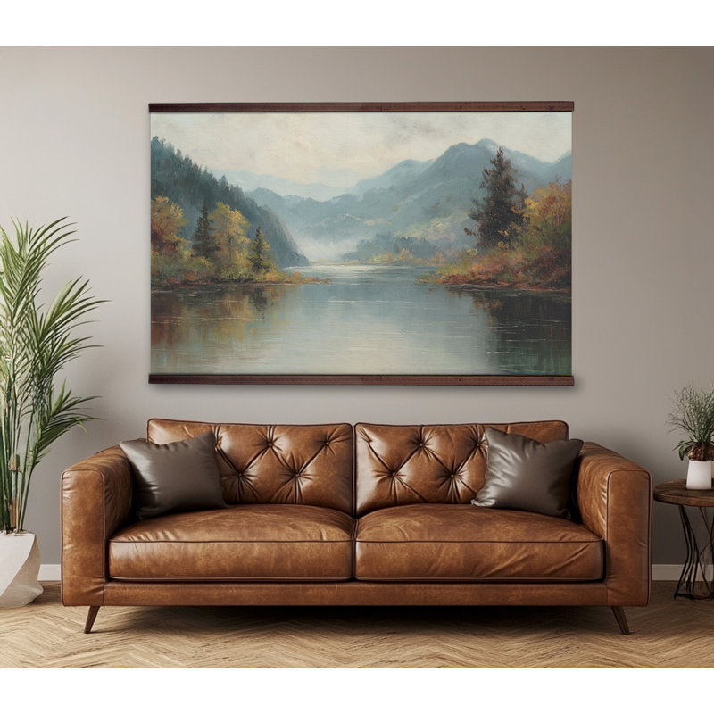 Très grande montagne, art mural sur toile, tapisserie prête à être accrochée, H 45 po x l 73 po
