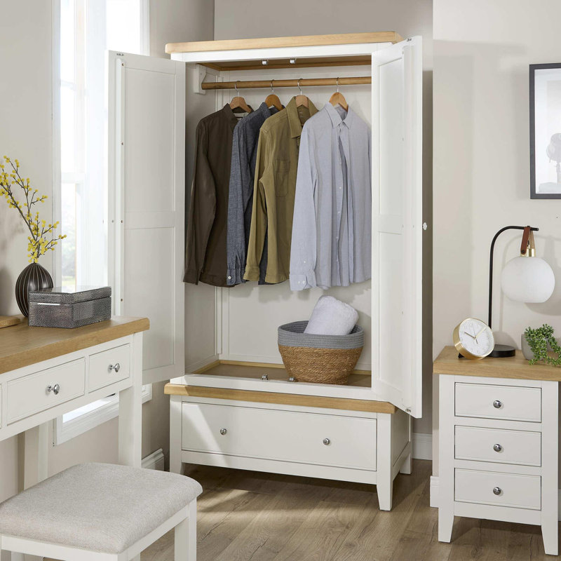 2 Door Solid + Manufactured Wood Wardrobe
