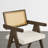 Upholstered Dining Chair with Woven Rattan Back-1784267719